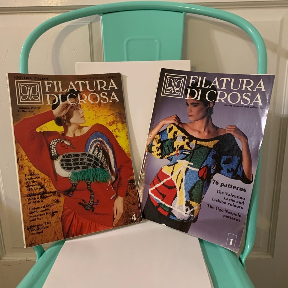 Vintage 1985 1986 Filatura Di Crosa Magazines in English-Lot of 2